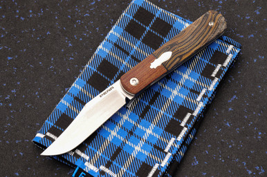 Enrique Pena Custom Front Flipper Tiger Micarta 2.6" Satin Rubbed