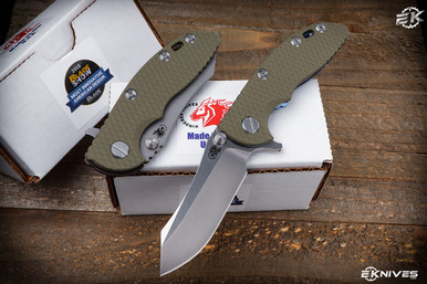 Rick Hinderer Knives XM-18 Skinner Green G10-Blue 3″ Stonewash