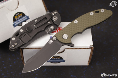 Rick Hinderer Knives XM-18 3" Skinner OD Green G10-Battle Black