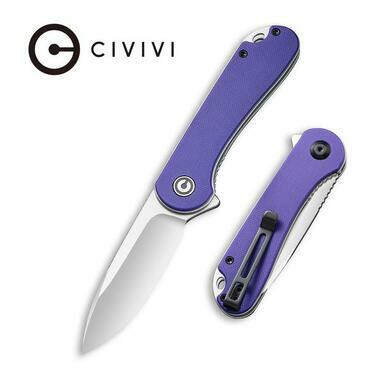 CIVIVI Elementum Flipper Knife Purple G10 2.9" D2 Satin Drop Point C907V