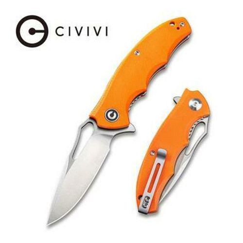 CIVIVI Little Fiend Flipper Knife Orange G10 Handle (3.01” Satin D2) C910B