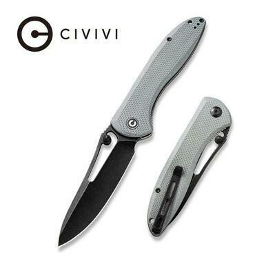 CIVIVI Picaro Thumb Studs Knife Gray Coarse G10 Handle (3.94" Black stonewashed D2) C916C