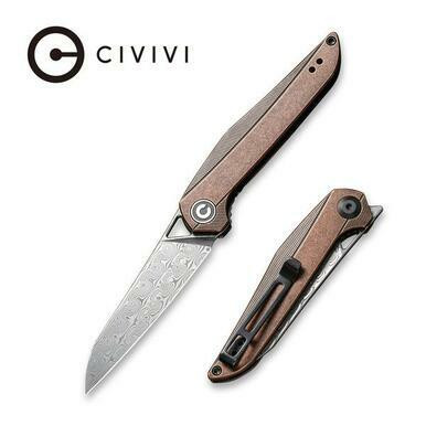 CIVIVI McKenna Front Flipper Knife Black Stonewashed Copper Handle (2.92'' Damascus) C905DS-2