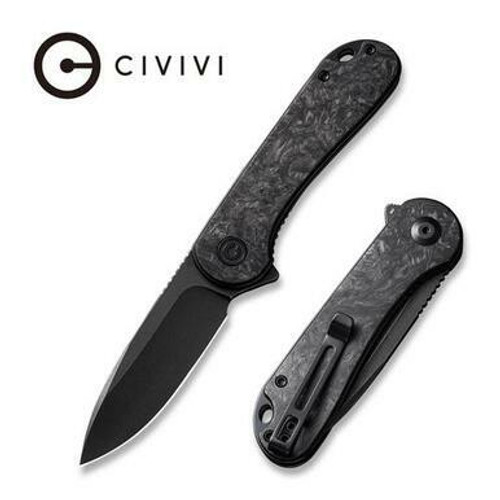 CIVIVI Blade HQ Exclusives SKU - Elementum Flipper Knife Marble Carbon Fiber Handle (2.96'' Black Stonewashed D2) C907J