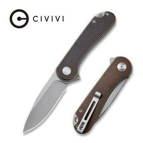 CIVIVI Blade HQ Exclusives SKU - Elementum Flipper Knife Black Stonewashed Copper Handle (2.96'' Stonewashed D2) C907K