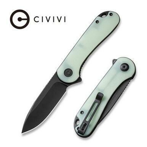 CIVIVI Blade HQ Exclusives SKU - Elementum Flipper Knife Natural G10 Handle (2.96'' Black Stonewashed CPM S35VN) C907O