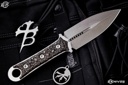 Microtech/Borka Blades SBD "2 Saints"  Signature Series 4.5" Stonewash Dagger