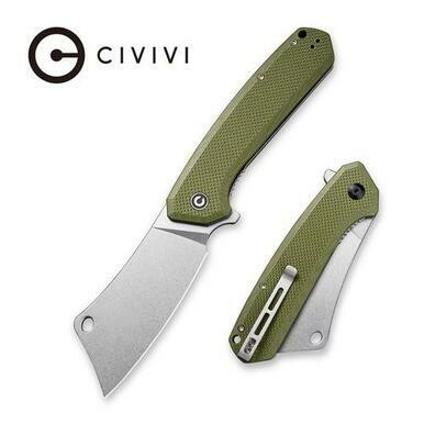 CIVIVI Mastodon Flipper Knife OD Green Coarse G10 Handle (3.83" Stonewashed 9Cr18MoV) C2012A