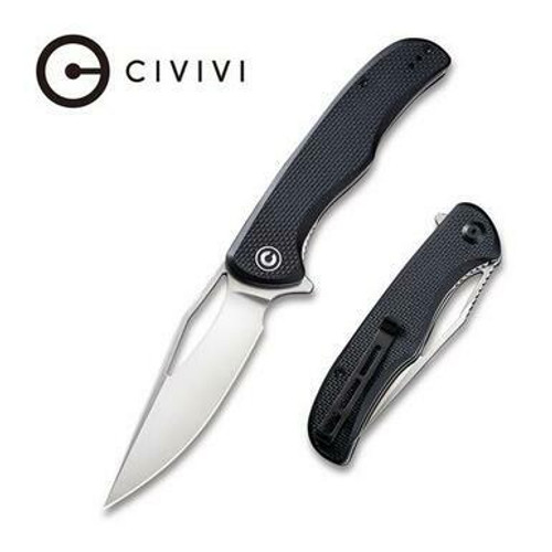 CIVIVI Shredder Liner Lock Knife Black Coarse G10 Handle (3.7'' Satin D2) C912C
