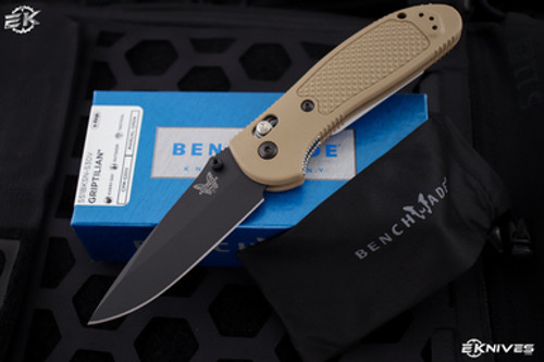 Benchmade Griptilian AXIS Lock Knife Sand 3.45" S30V Black Drop Point 551BKSN-S30V