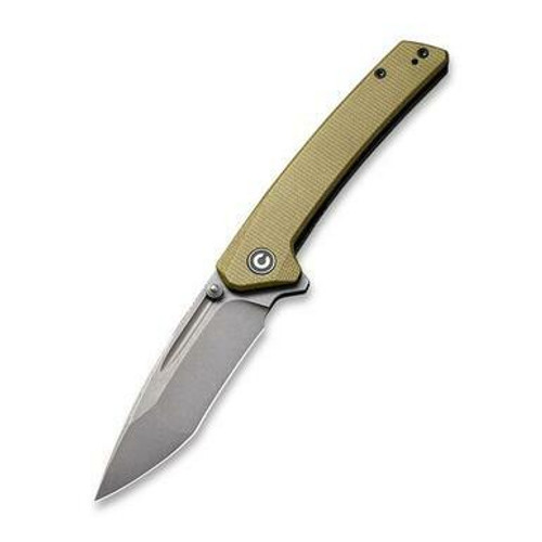 CIVIVI Keen Nadder Flipper Knife Olive Micarta 3.5” Stonewash Tanto C2021C