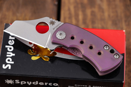 Jonathan Mcnees Custom/Spyderco McBee Violet Titanium 1.5" Stonewash