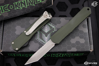 Heretic Knives Manticore S Green OTF 2.6" Tanto Battleworn H023-5A-GRN