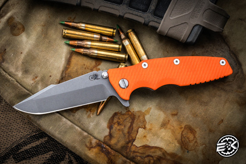 Rick Hinderer Knives Eklipse 3.5″ Orange Harpoon Spanto Working Finish 