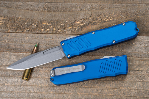 Guardian Tactical RECON-035 OTF Automatic Knife Blue 3.3" Drop Point Stonewash 94511