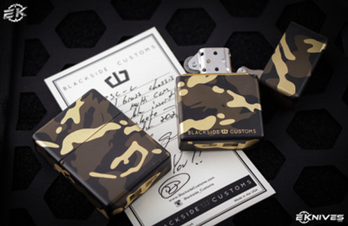 Blackside Custom Zippo Lighter Brass Multicam Cerakote