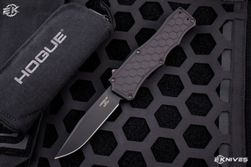 Hogue Knives Exploit OTF Automatic Knife Matte Black Tritium Insert 3.5" PVD Clip Point 34057