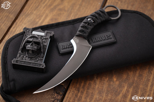 Bastinelli Knives "Mako" Black Ray Skin Bronze Menuki 4.5" PVD