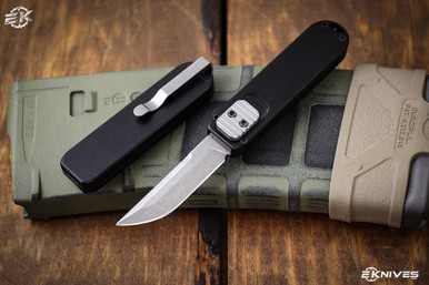D Rocket Designs/ARS '007" OTF Automatic 2' Stonewash Tanto (2021 Blade Show)