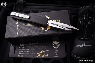 Marfione Custom Ultratech OTF Blue Ringed 3.4" Dagger Mirror Polish