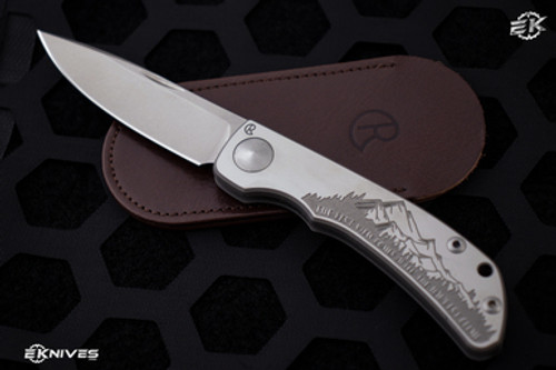 Chris Reeve Impinda Slip Joint Knife CAD Custom "The Climb" Titanium (3.2" Stonewash)