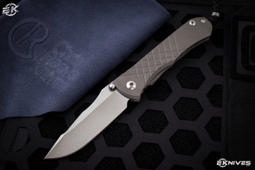 Chris Reeve Umnumzaan Knife Titanium 3.6" S45VN Drop Point (Custom Bead)
