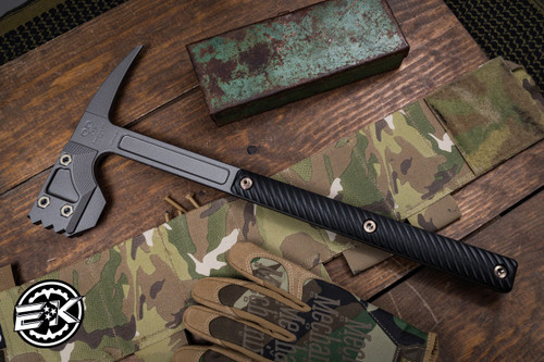 RMJ Tactical "Snuggles" Warhammer Tomahawk Black G10, Tungsten 18" Overall