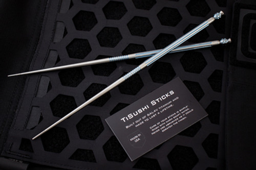 SK Knives SushiSticks Titanium Light Blue Milled Titanium