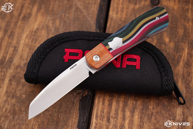 Enrique Pena Raptor Custom Front Flipper Micarta Striped 2.75" Rubbed