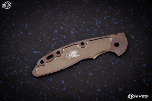 Rick Hinderer Knives XM-18 3.5" Skinny Textured Titanium Scale Stonewash Bronze