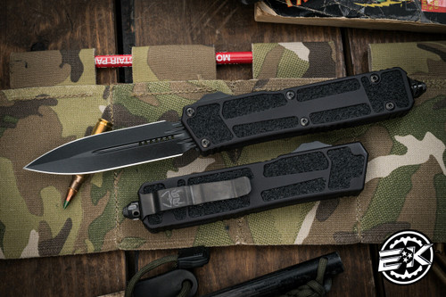 Microtech Scarab II OTF Automatic Knife DLC Shadow 4" Dagger Black DLC 280-1DLCTSH