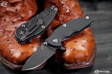Rick Hinderer Knives Jurassic 3.5" Black G10 Battle Black Spear Point