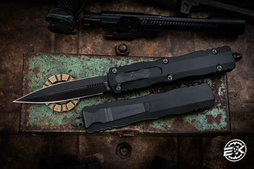 Microtech Dirac Delta Shadow OTF Automatic 3.8" Dagger DLC 227-1DLCTSH