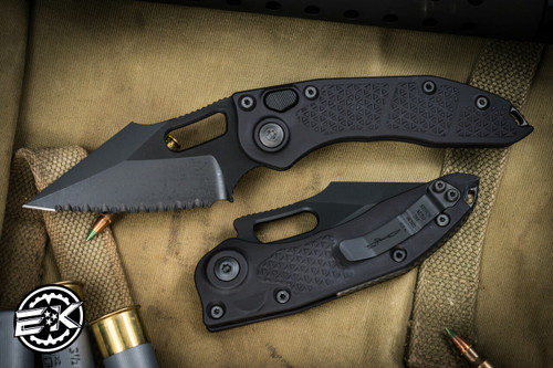 Microtech/Borka Blades Stitch Automatic Folding Knife DLC Shadow 3.75" DLC Serrated 169-3DLCTSH 