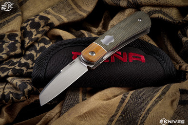 Enrique Pena Custom Front Flipper Green Micarta 2.6" Satin