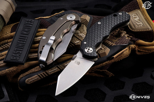 Bastinelli Knives D. Vil Mini Dragotac Knife Black/Bronze 2.9" M390 Stonewash