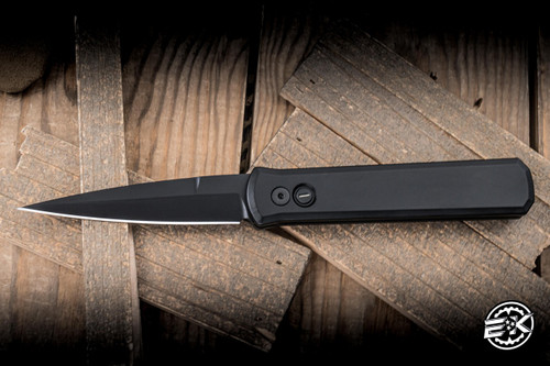 ProTech Godfather Operator Automatic Folding Knife, Tritium Button 4" 154CM DLC 921-Operator