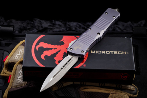 Microtech Combat Troodon Gray OTF Automatic 3.8" Stonewash 142-10GY (Preowned)