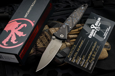 Microtech Socom Elite "Blue Fat Carbon" Inlay 4" S/E Apocalyptic 160-10AP (Preowned)