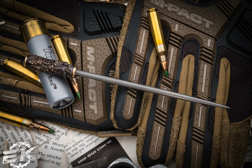 Bastinelli Knives Titanium Hair Chopstick Spike 6" Bronzed "Tube" Skulls