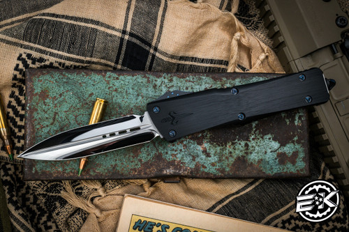 Microtech/Marfione Custom Combat Troodon OTF Knife w/ Blue Ringed HW 3.8" Mirror Polish Dagger