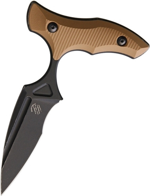 Bastinelli Knives MANAIA Push Dagger Knife Coyote G10 3.75" Black Stonewash