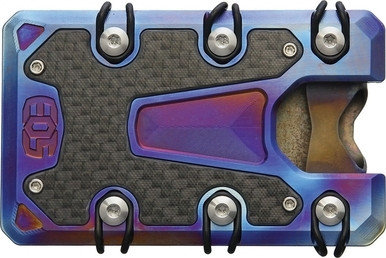 EOS ミリタリー装備 虹色チタンウォレット 2.0 アルマイト加工　No004 EOS Wallet 3.0 Flame Anodized Titanium RFID Money Clip
