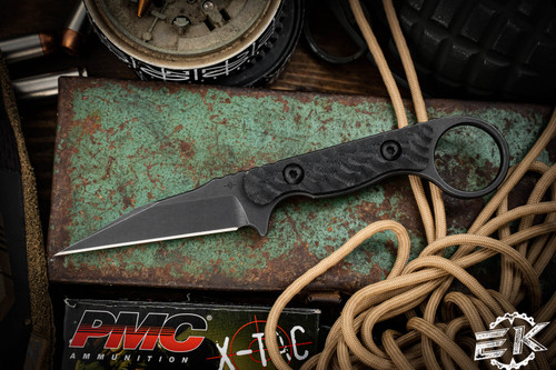 Toor Knives Jank Shank Fixed Blade Knife Black G10 3" Carbon Black