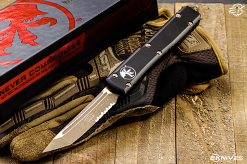 Microtech Ultratech OTF Automatic 3.4" Tanto Apocalyptic Bronze Serrated 123-14AP