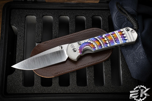 Chris Reeve Knives Large Sebenza 31 Unique Graphic Titanium 3.6" Drop Point 