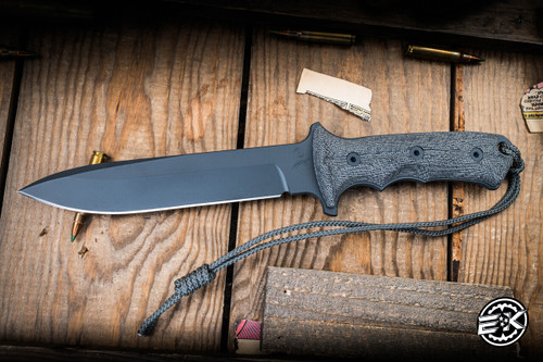 Chris Reeve Knives Green Beret Fixed Blade Knife Canvas Micarta, 7" MagnaCut Spear Point Black  GB7-1000
