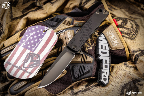 Medford M-48 Flipper Knife Black/PVD Titanium 3.9" S35VN PVD Black Drop Point (MK212SPQ-42PV-TPCP-Q4)