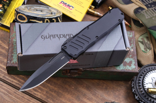Guardian Tactical RECON-035 Black OTF 3.3" Drop Point Black Tactical 93111 (Preowned)