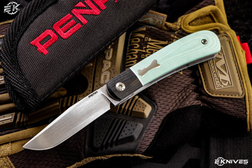 Enrique Pena Raptor Custom Front Flipper Green Micarta 2.75" Rubbed